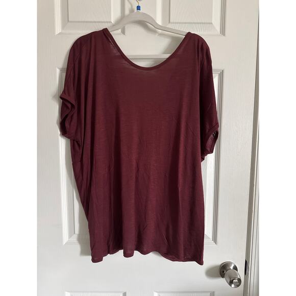 Simple Perfection Twist Back Top - burgundy Size XL - Picture 4 of 5
